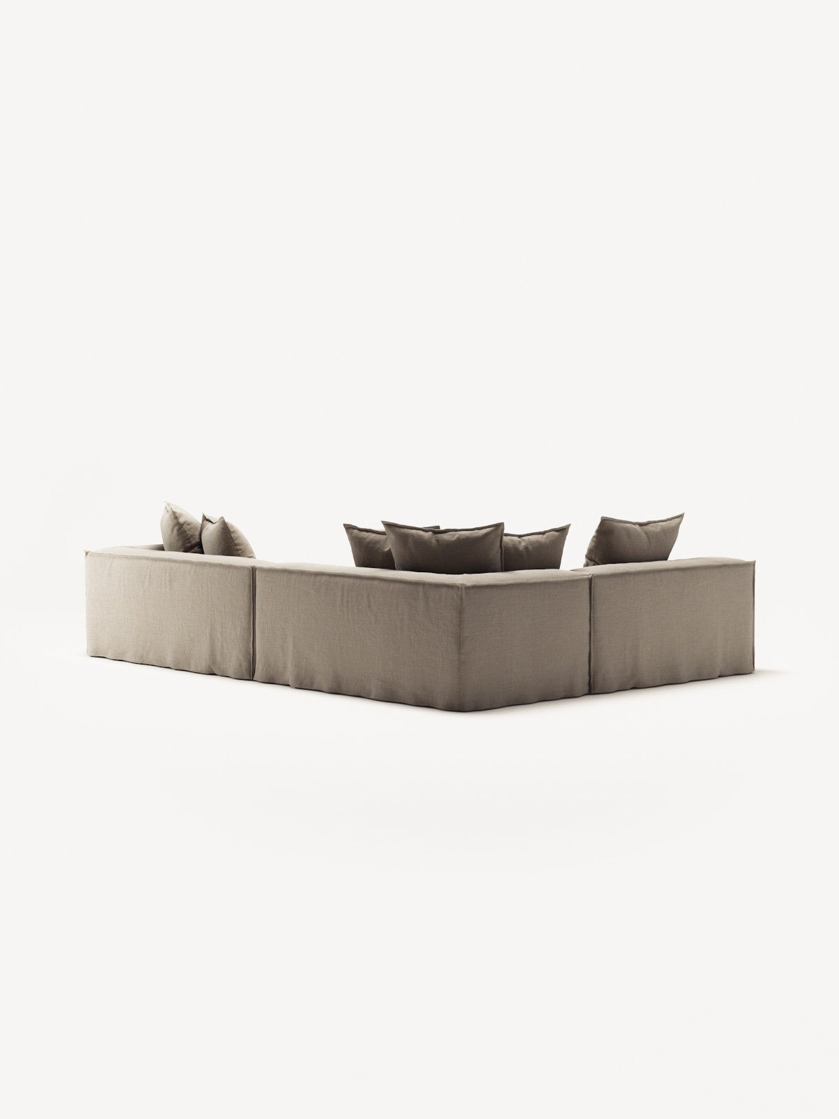 NOMAD - 5 Seat corner with open end - Left - Pure Linen Sandy Beige