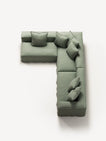 NOMAD - 5 Seat corner with open end - Left - Pure Linen Vivid Green