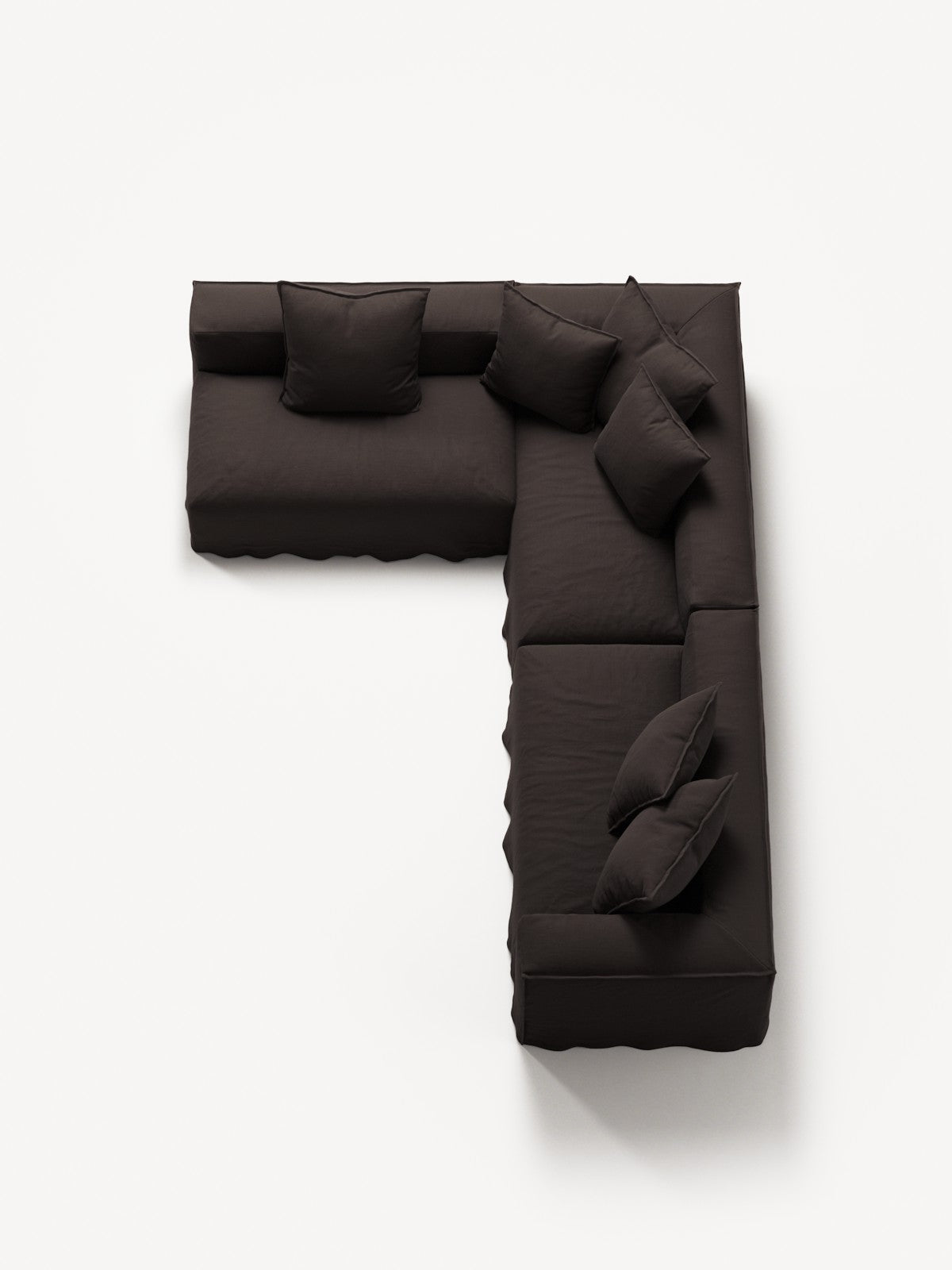 NOMAD - 5 Seat corner with open end - Left - Pure Linen Truffle Brown