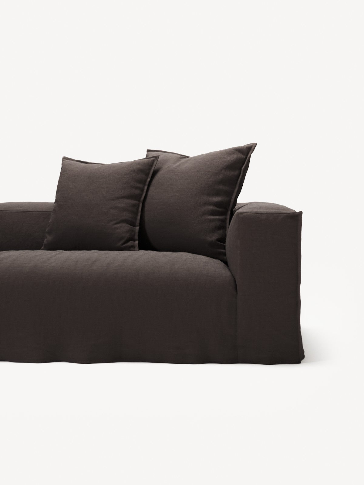 NOMAD - 5 Seat corner with open end - Left - Pure Linen Truffle Brown
