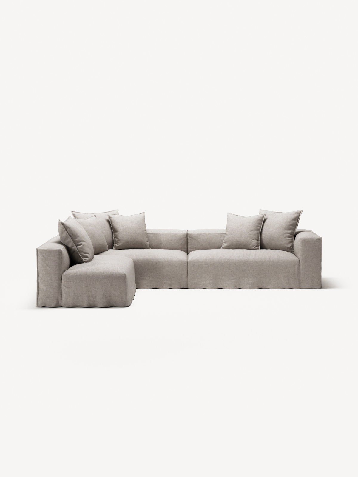 NOMAD - 5 Seat corner with open end - Left - Textured Blend Beige