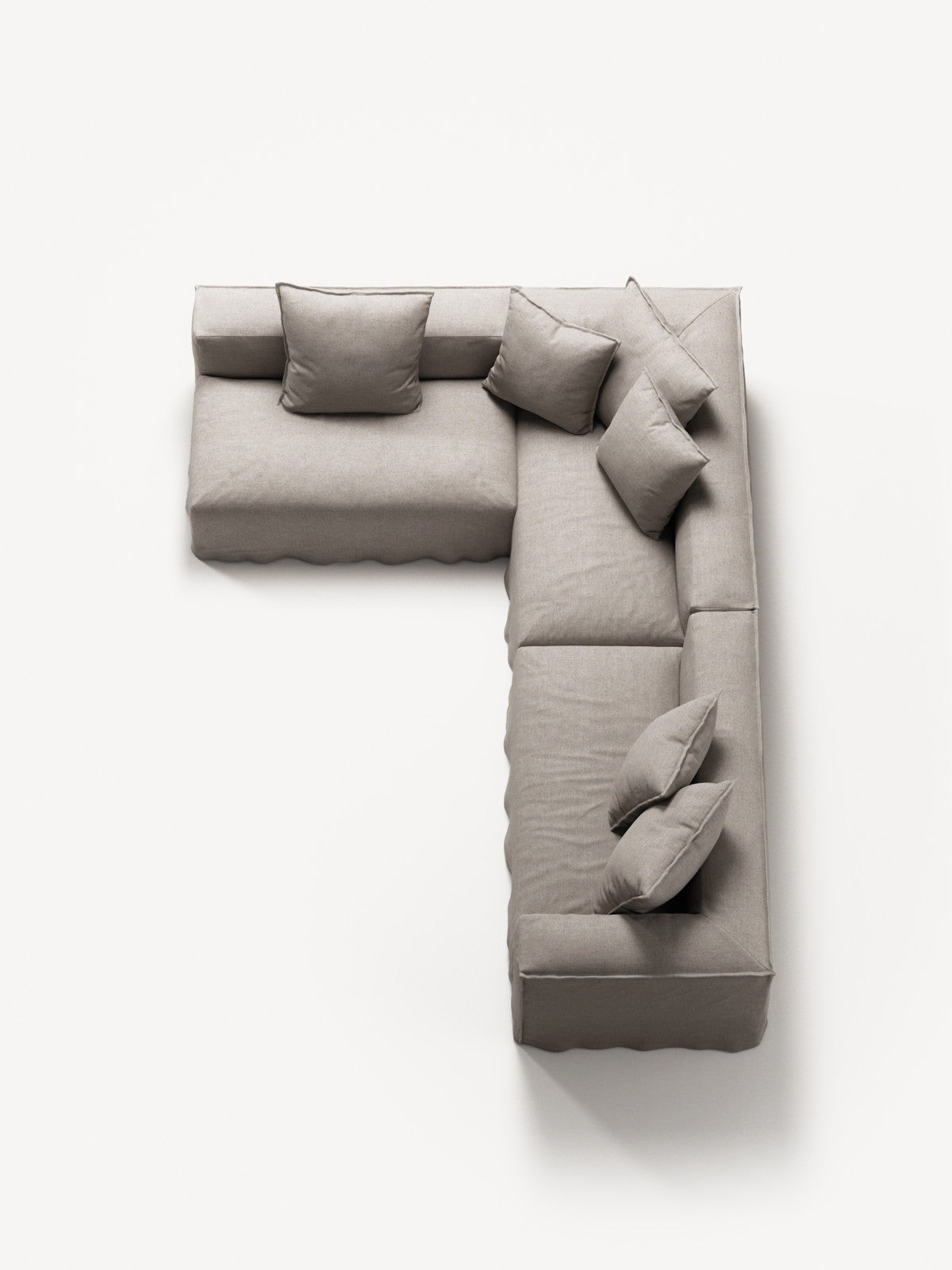 NOMAD - 5 Seat corner with open end - Left - Textured Blend Beige