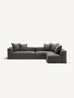 NOMAD - 5 Seat corner with open end - Right - Brushed Cotton Dark Gray