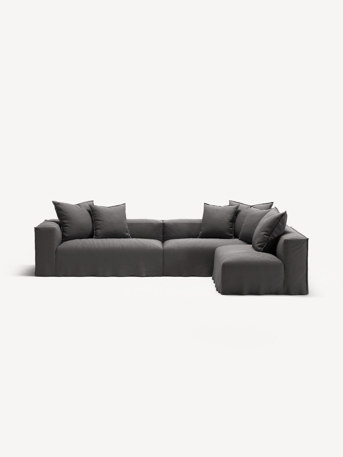 NOMAD - 5 Seat corner with open end - Right - Brushed Cotton Dark Gray