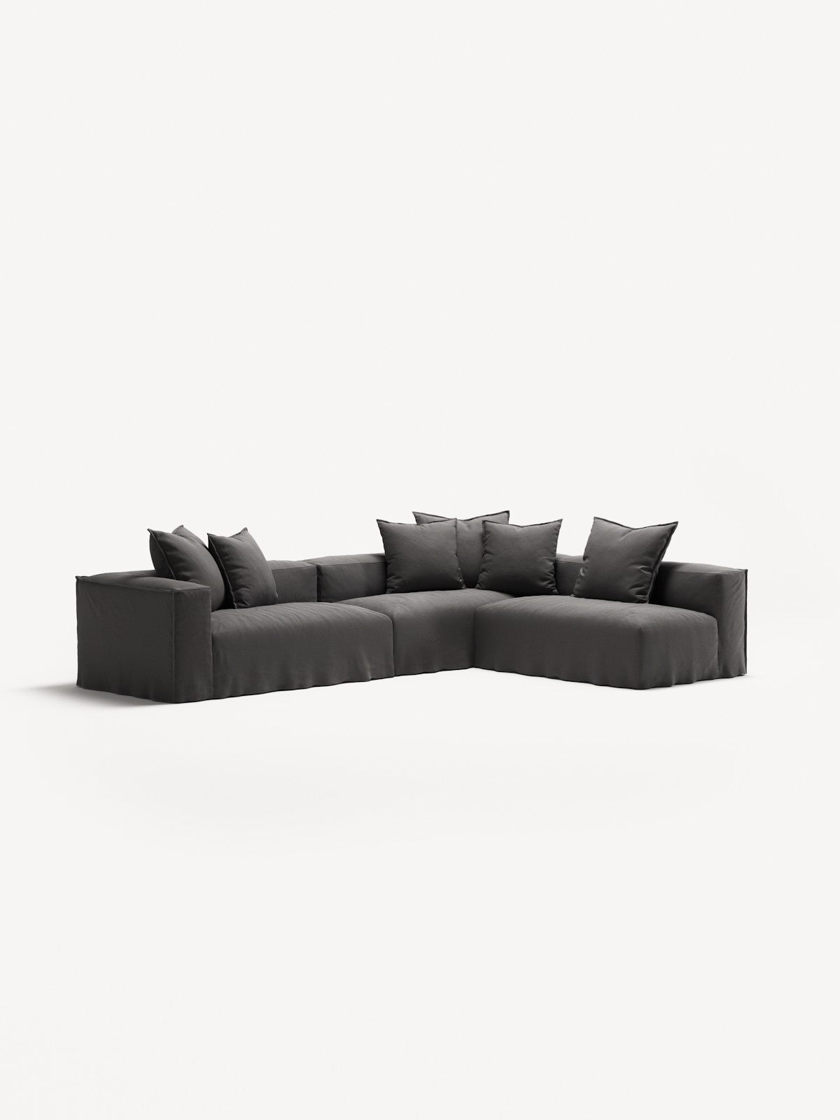 NOMAD - 5 Seat corner with open end - Right - Brushed Cotton Dark Gray