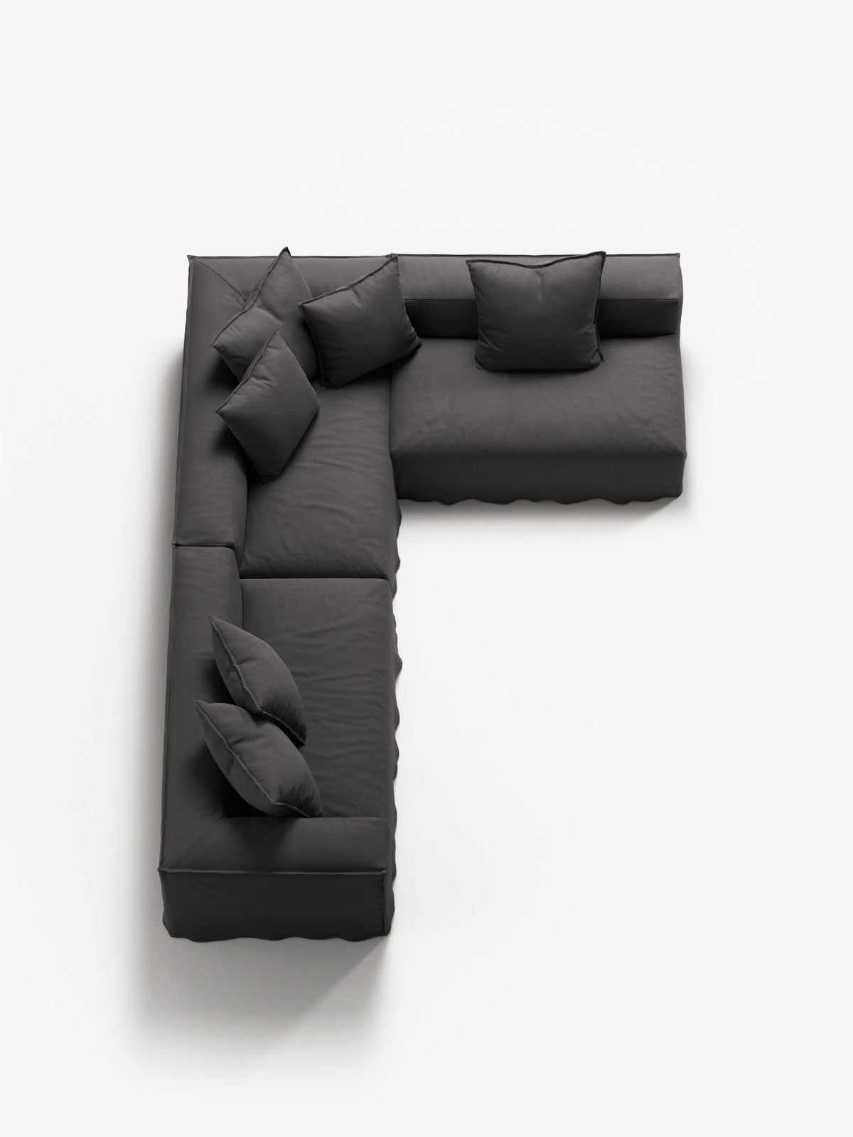 NOMAD - 5 Seat corner with open end - Right - Brushed Cotton Dark Gray
