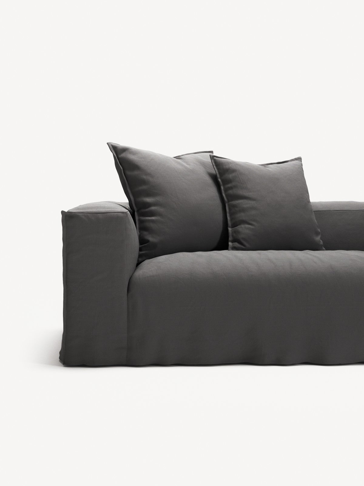 NOMAD - 5 Seat corner with open end - Right - Brushed Cotton Dark Gray