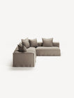 NOMAD - 5 Seat corner with open end - Right - Pure Linen Pale Gray