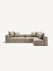 NOMAD - 5 Seat corner with open end - Right - Pure Linen Sandy Beige