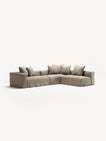 NOMAD - 5 Seat corner with open end - Right - Pure Linen Sandy Beige