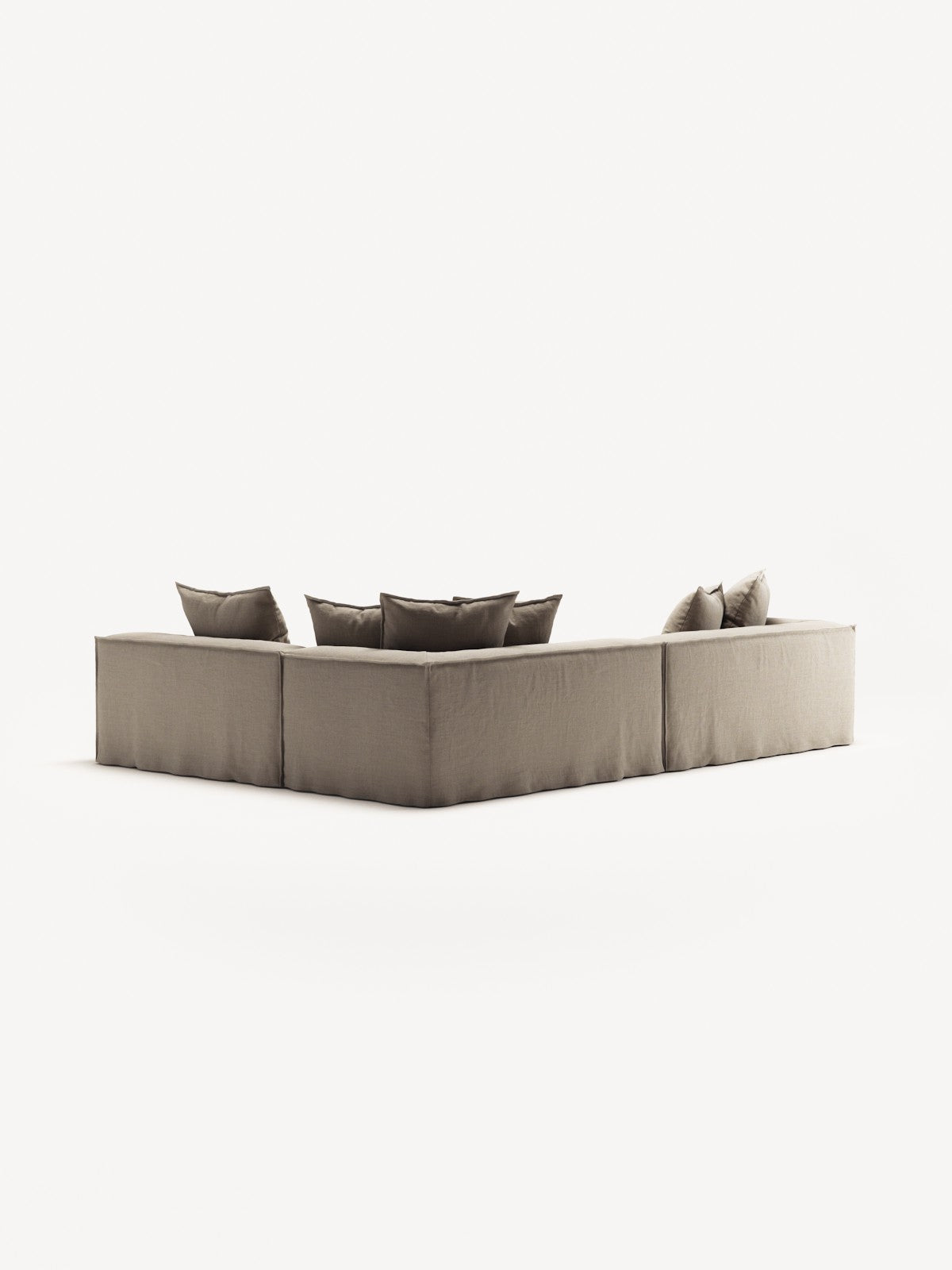 NOMAD - 5 Seat corner with open end - Right - Pure Linen Sandy Beige