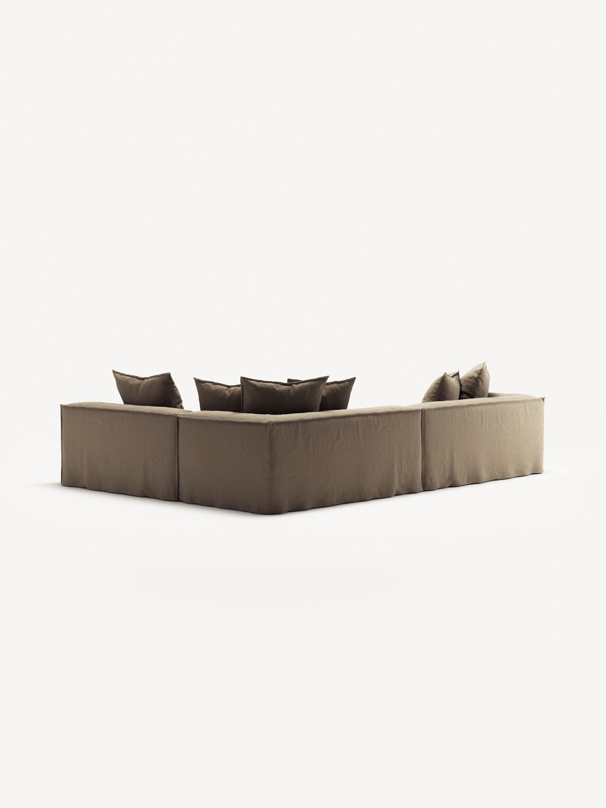 NOMAD - 5 Seat corner with open end - Right - Pure Linen Natural