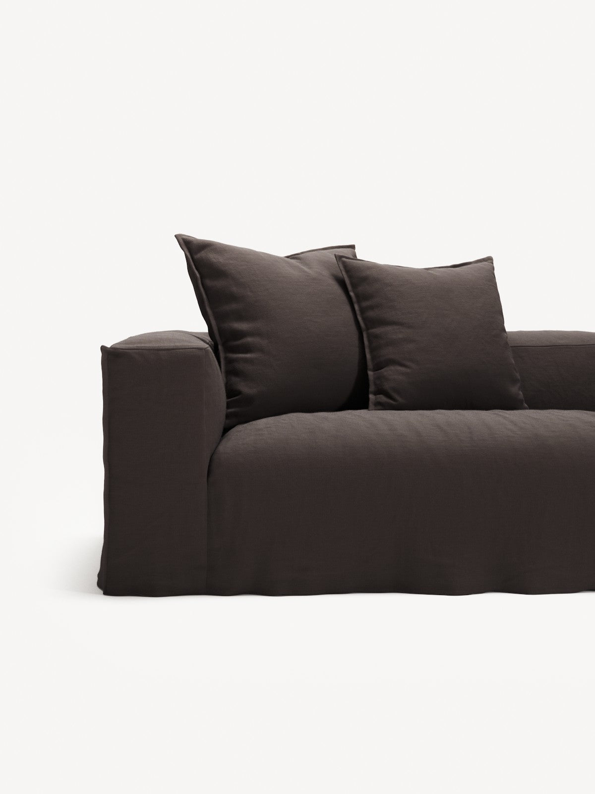 NOMAD - 5 Seat corner with open end - Right - Pure Linen Truffle Brown