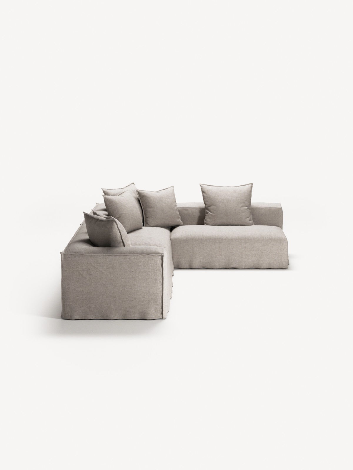 NOMAD - 5 Seat corner with open end - Right - Textured Blend Beige