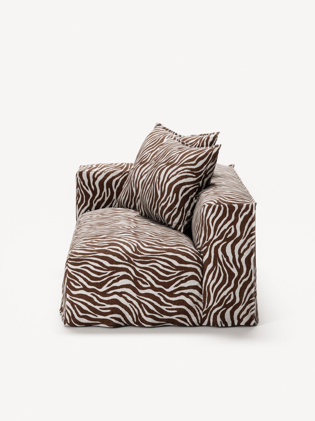 NOMAD - 2 Seat - Left - Chenille Jacquard Zebra Brown White