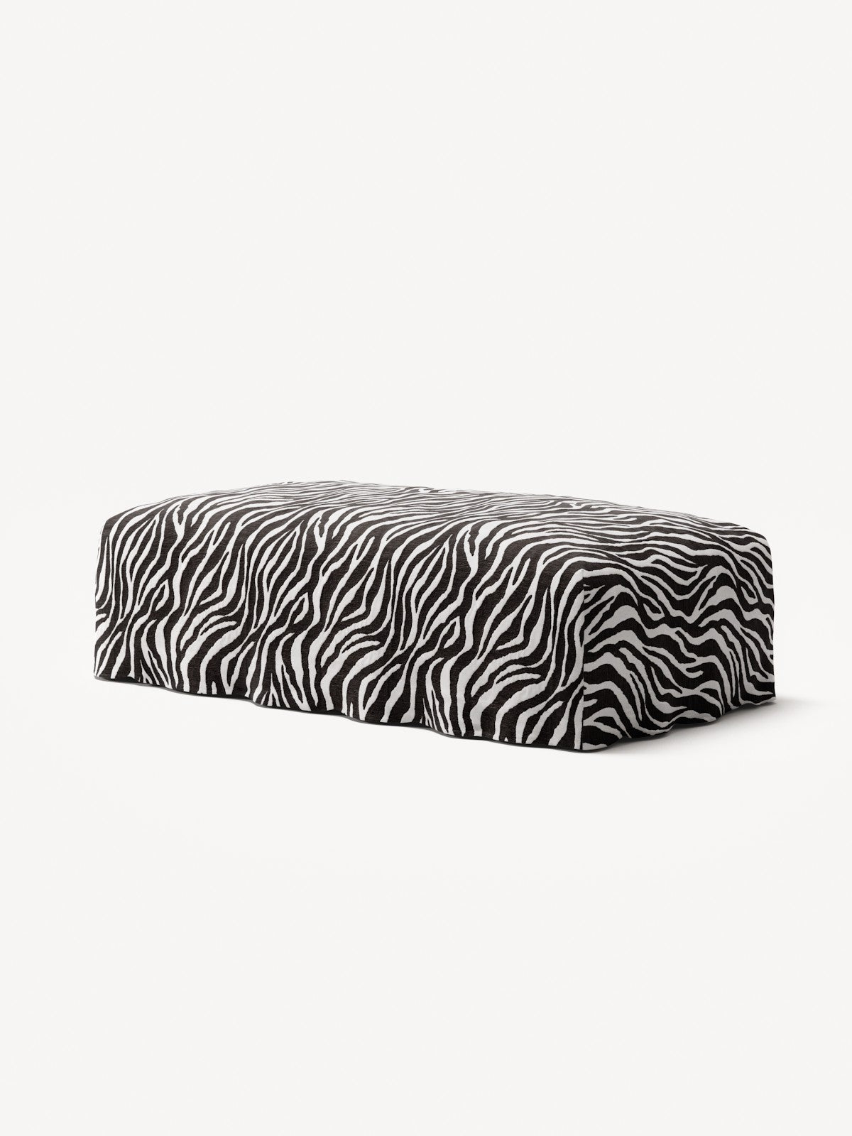 NOMAD - Pouf - Chenille Jacquard Zebra Black White