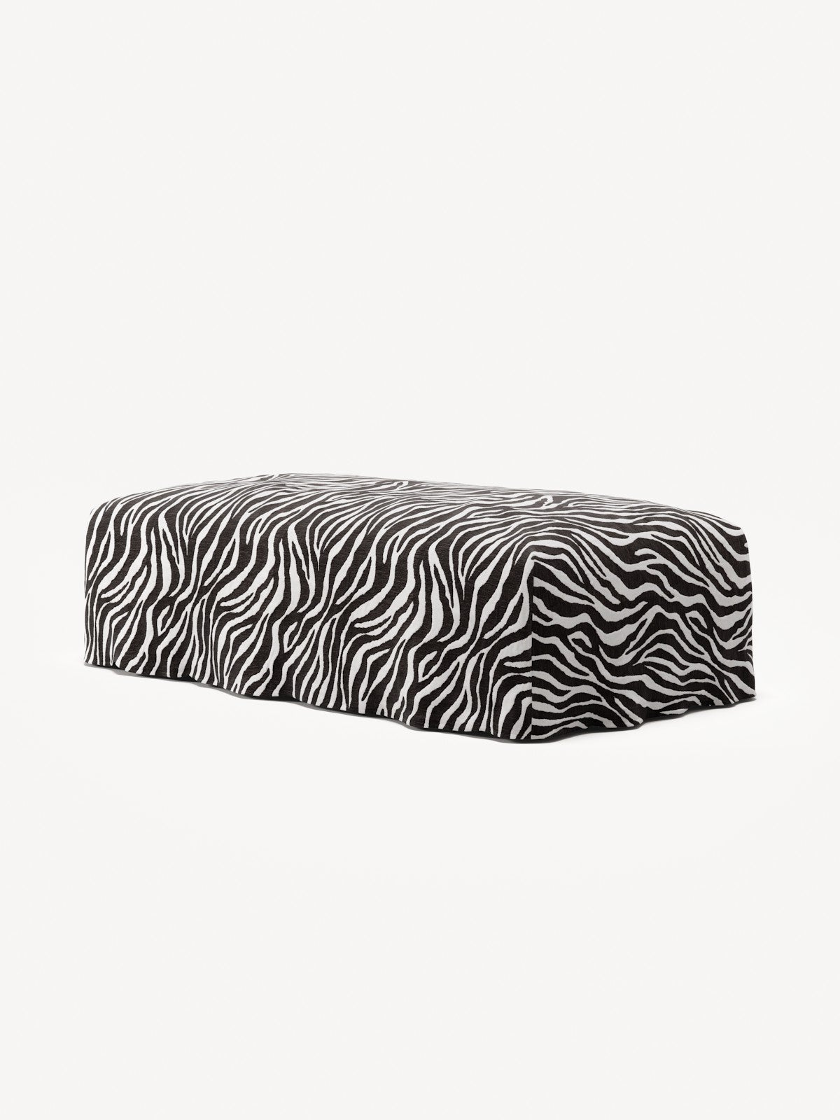 NOMAD - Pouf - Chenille Jacquard Zebra Black White