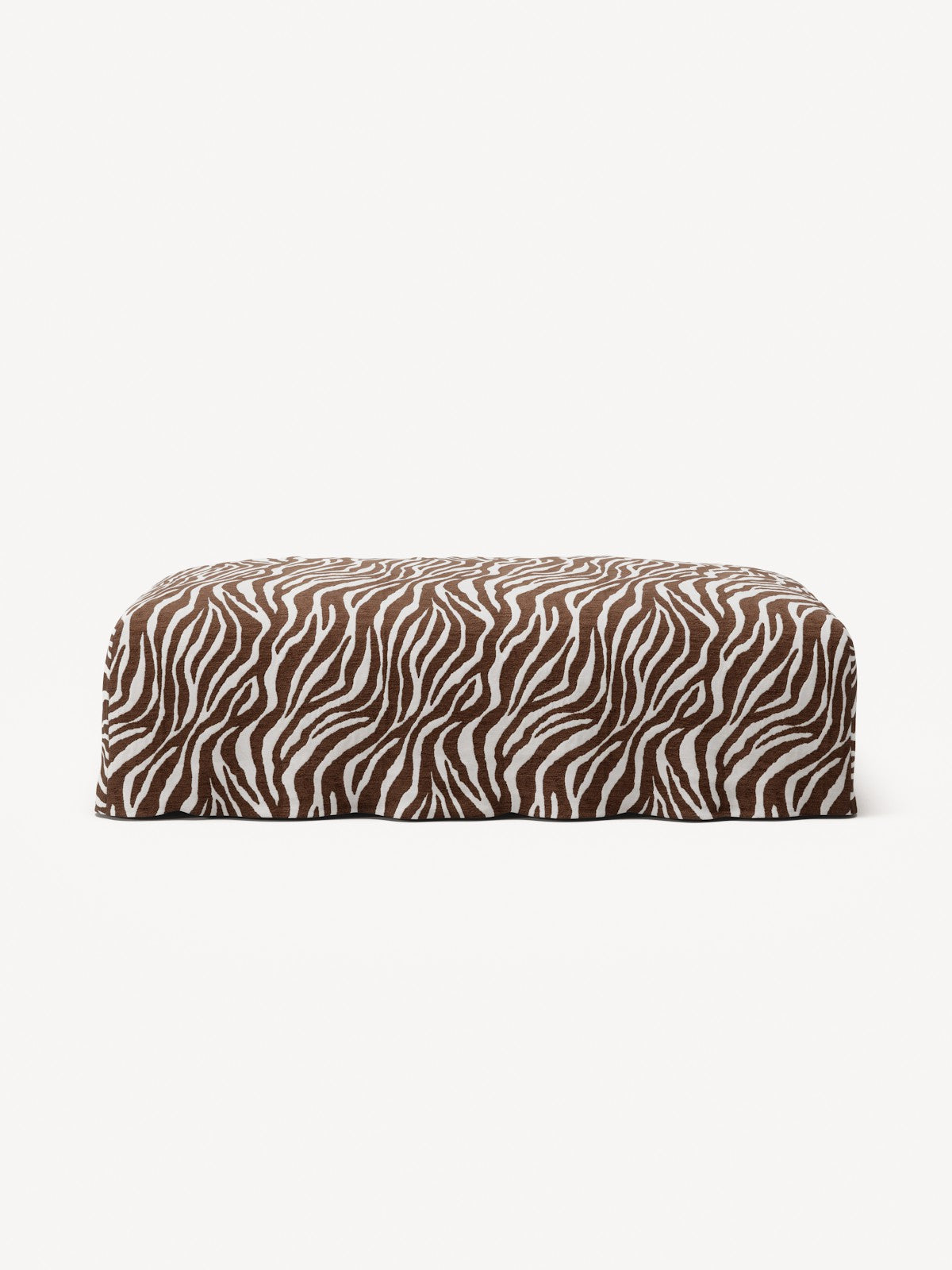 NOMAD - Pouf - Chenille Jacquard Zebra Brown White