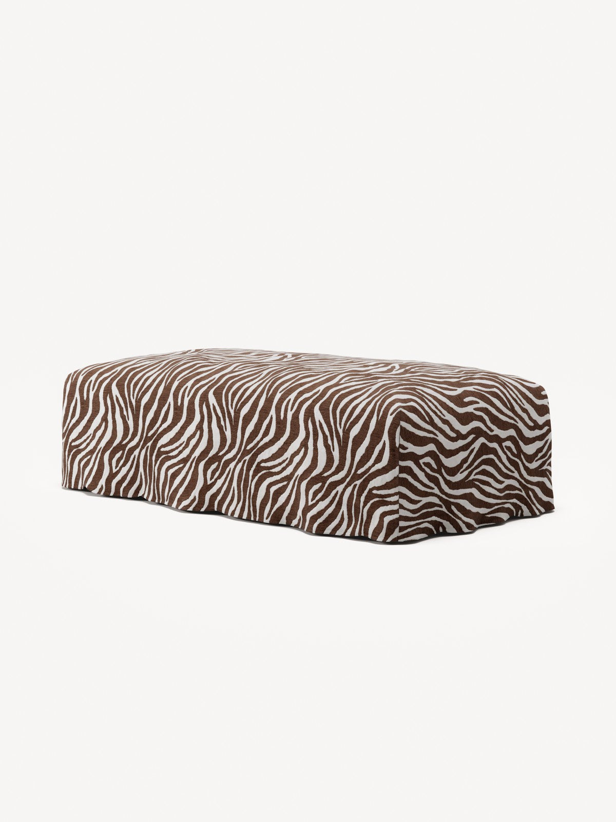 NOMAD - Pouf - Chenille Jacquard Zebra Brown White