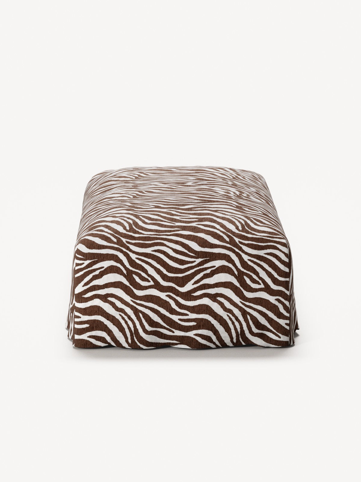 NOMAD - Pouf - Chenille Jacquard Zebra Brown White