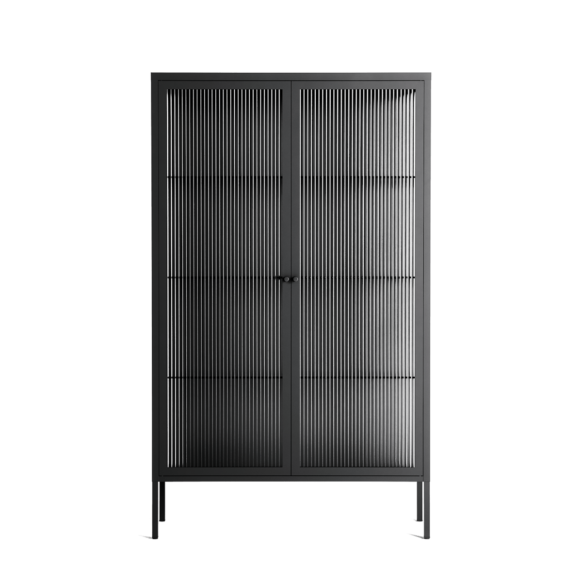 Vitrine - Cabinet - Antracite - Reeded Glass