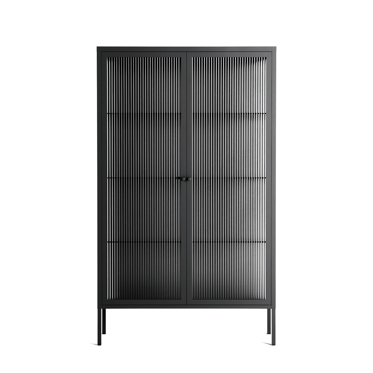 Vitrine - Cabinet - Antracite - Reeded Glass