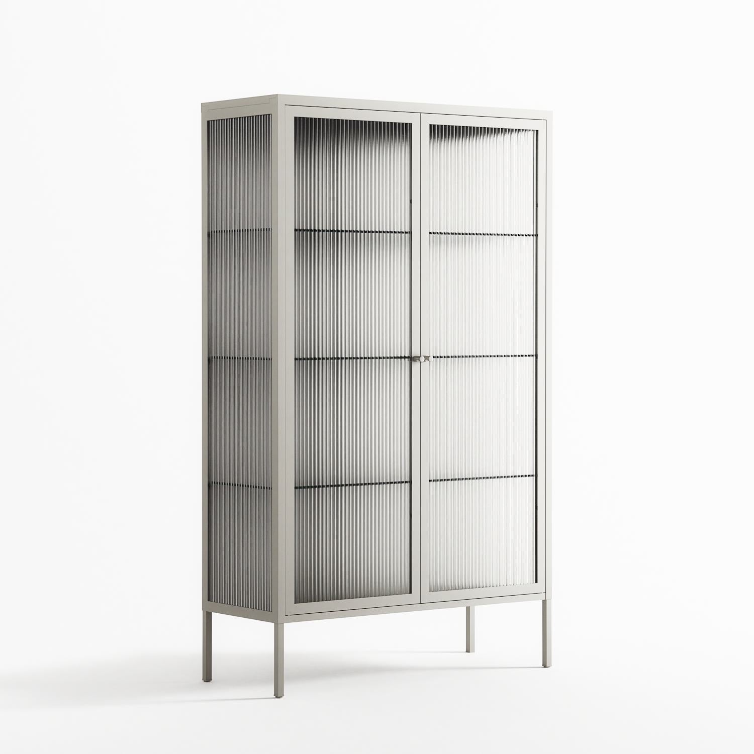 Vitrine - Cabinet - Chalk - Reeded Glass