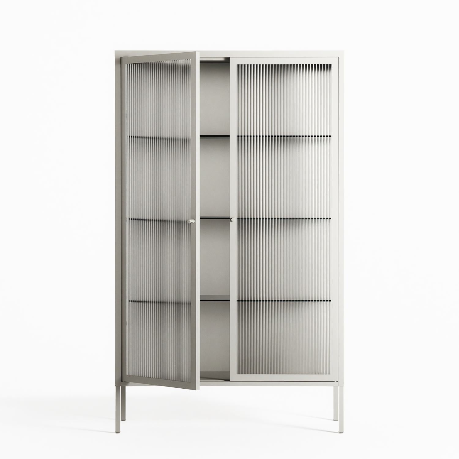 Vitrine - Cabinet - Chalk - Reeded Glass