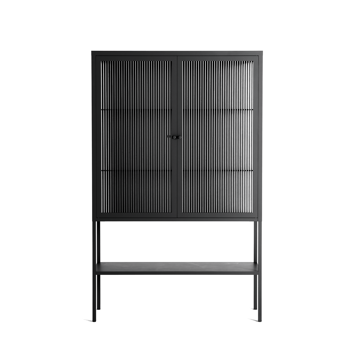 Vitrine - Loft Cabinet  - Antracite - Reeded Glass