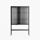 Vitrine - Loft Cabinet  - Antracite - Reeded Glass