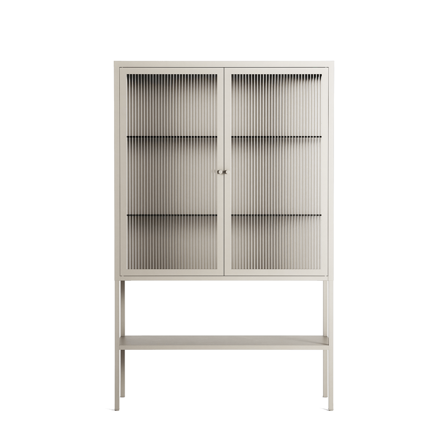 Vitrine - Loft Cabinet - Pebble - Reeded Glass