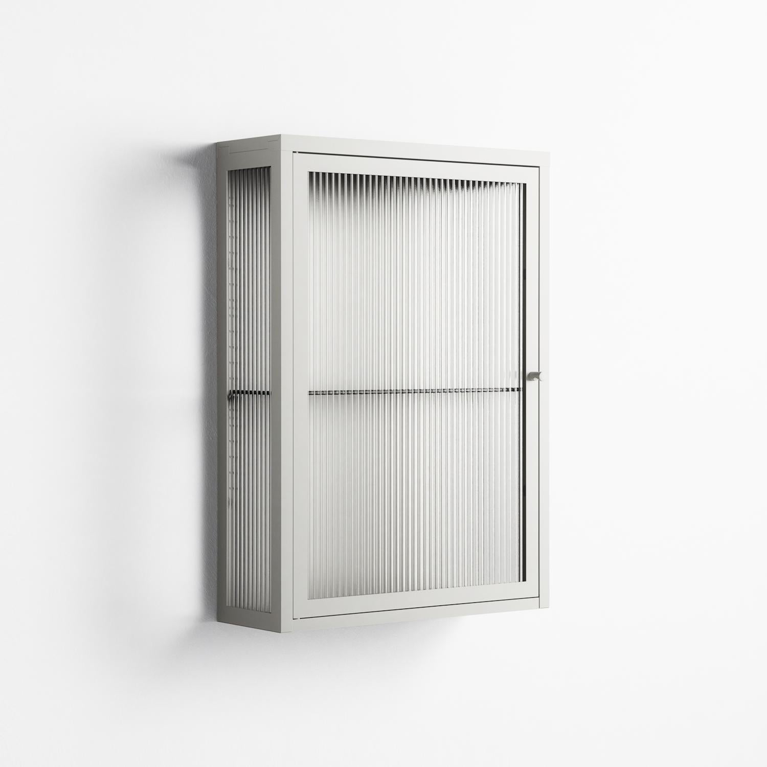 Vitrine - Wall Cabinet - Chalk - Reeded Glass