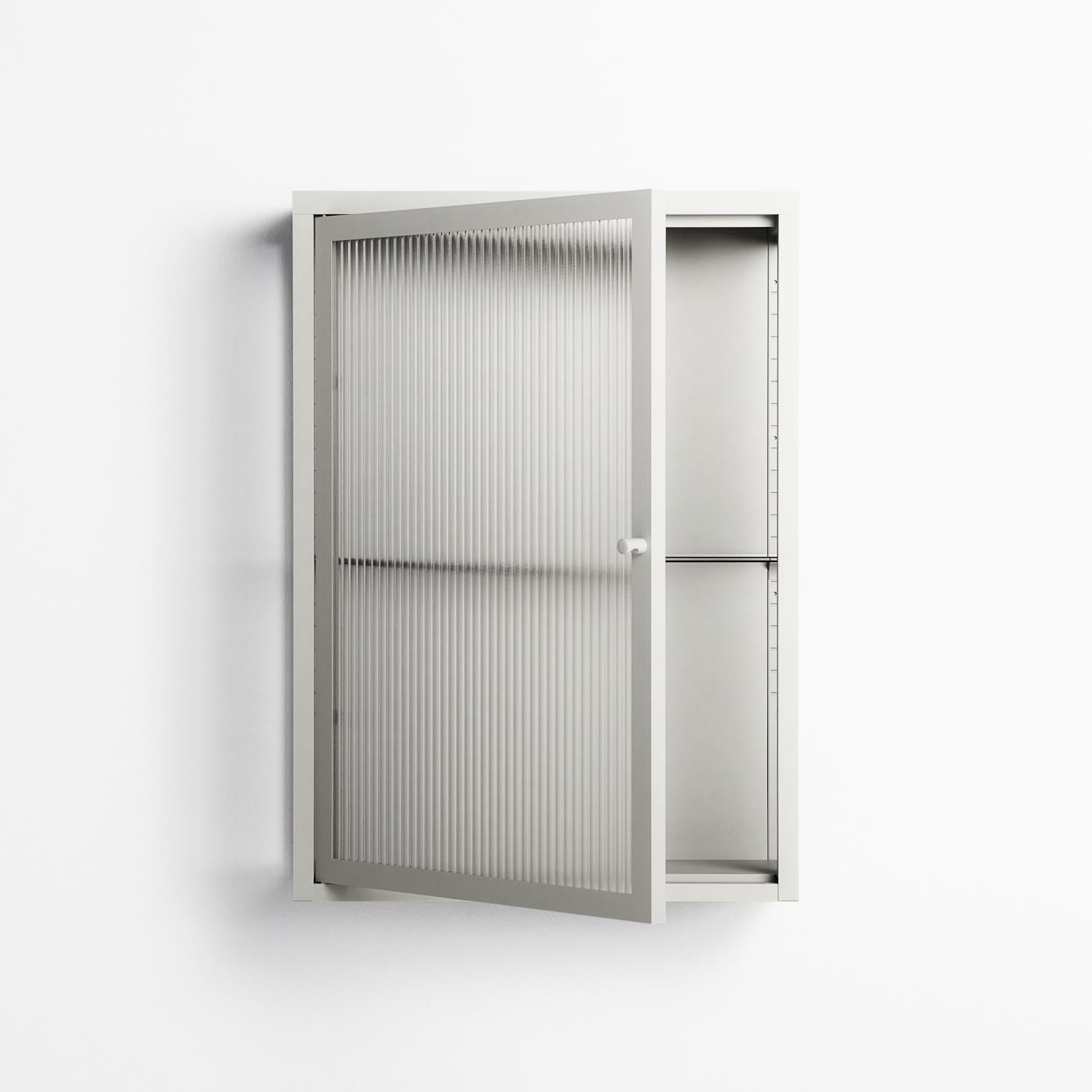 Vitrine - Wall Cabinet - Chalk - Reeded Glass