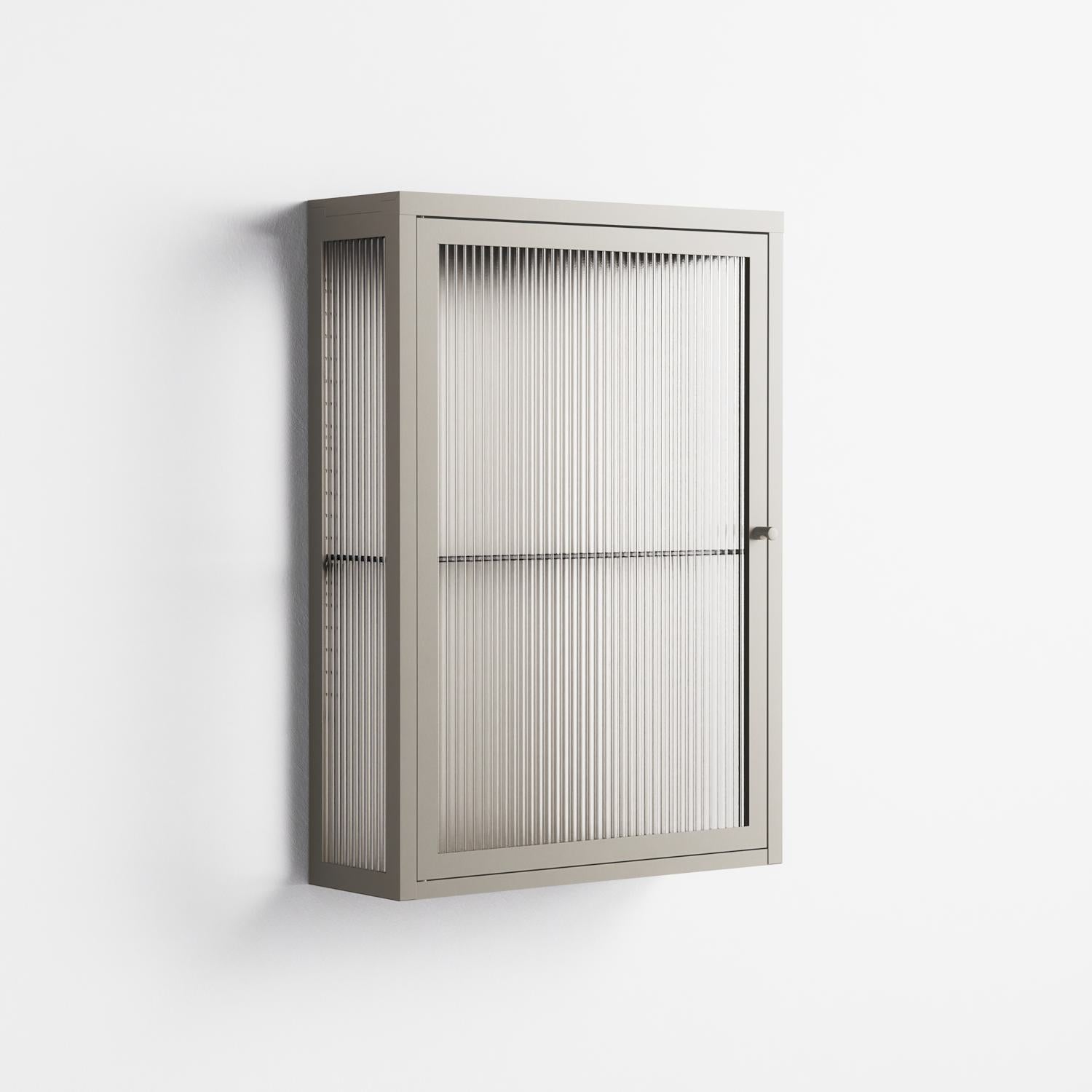 Vitrine - Wall Cabinet - Pebble - Reeded Glass