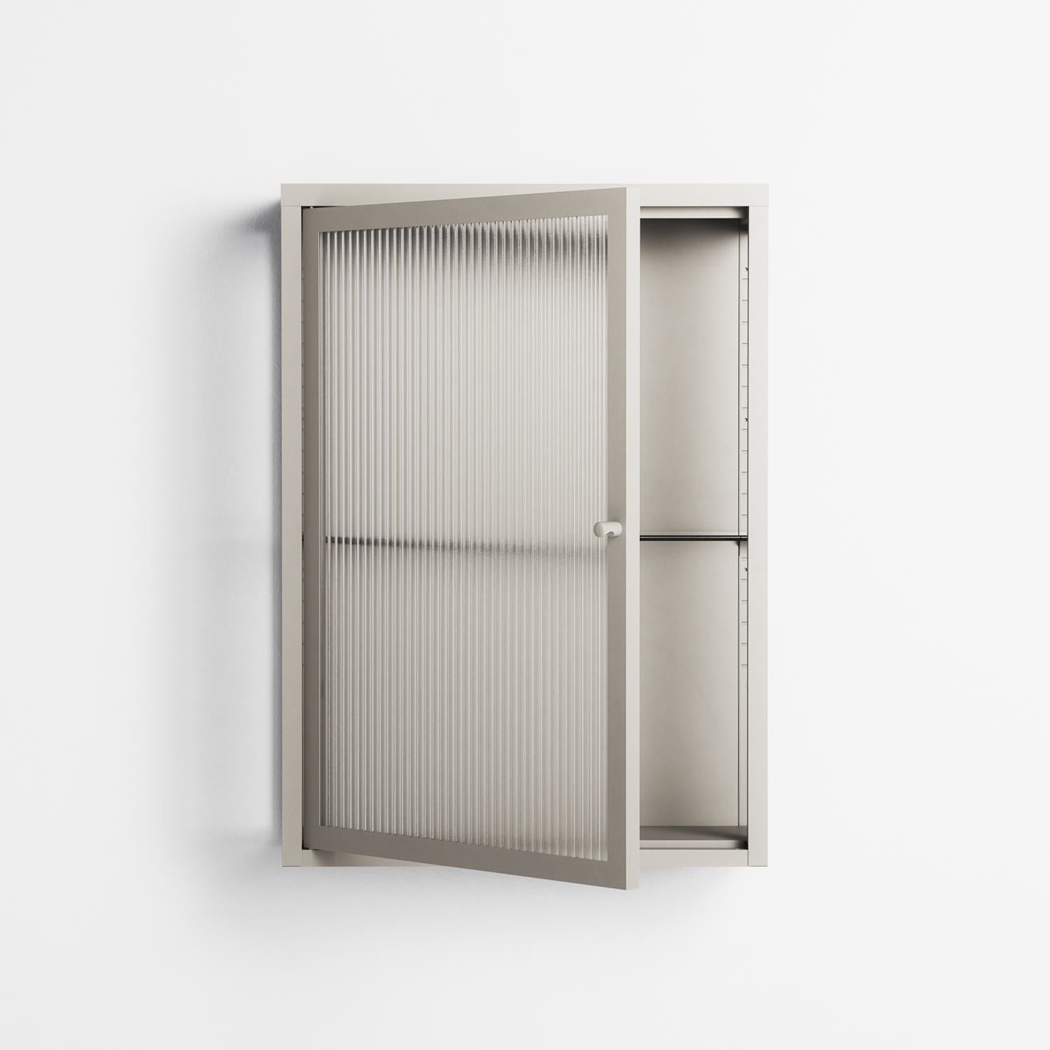 Vitrine - Wall Cabinet - Pebble - Reeded Glass