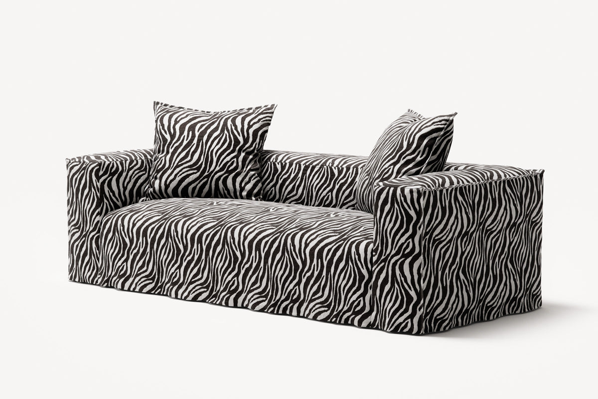 NOMAD - 2 Seat - Chenille Jacquard Zebra Black White