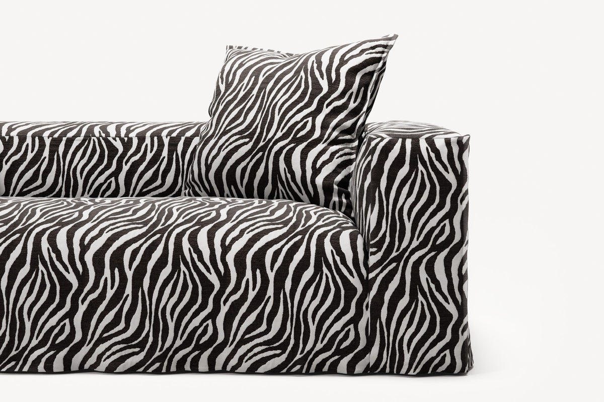 NOMAD - 2 Seat - Chenille Jacquard Zebra Black White