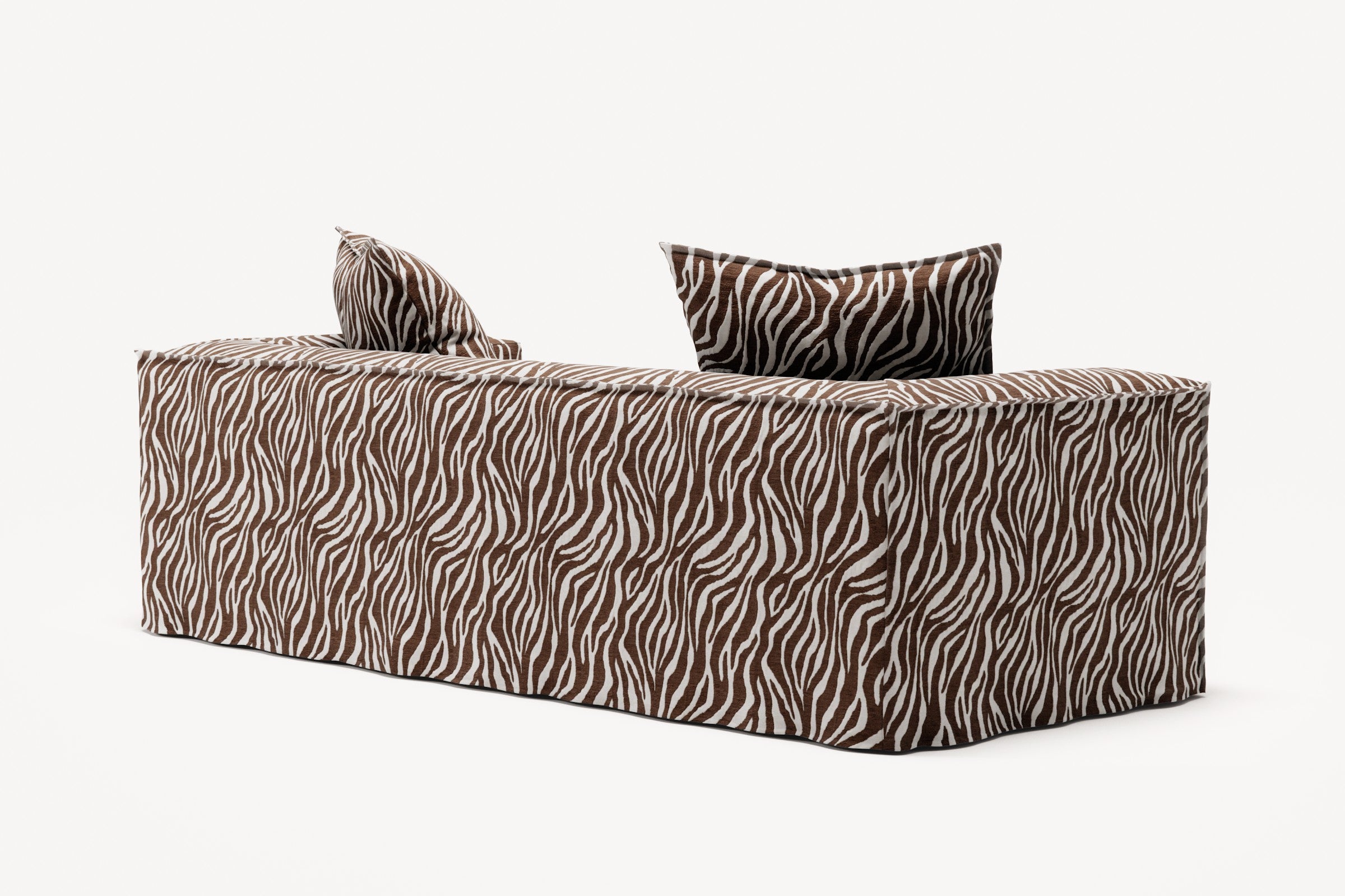 NOMAD - 2 Seat - Chenille Jacquard Zebra Brown White