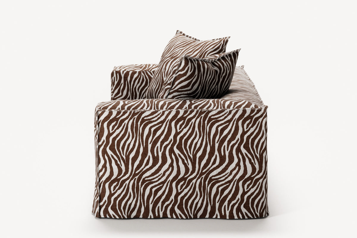 NOMAD - 2 Seat - Chenille Jacquard Zebra Brown White