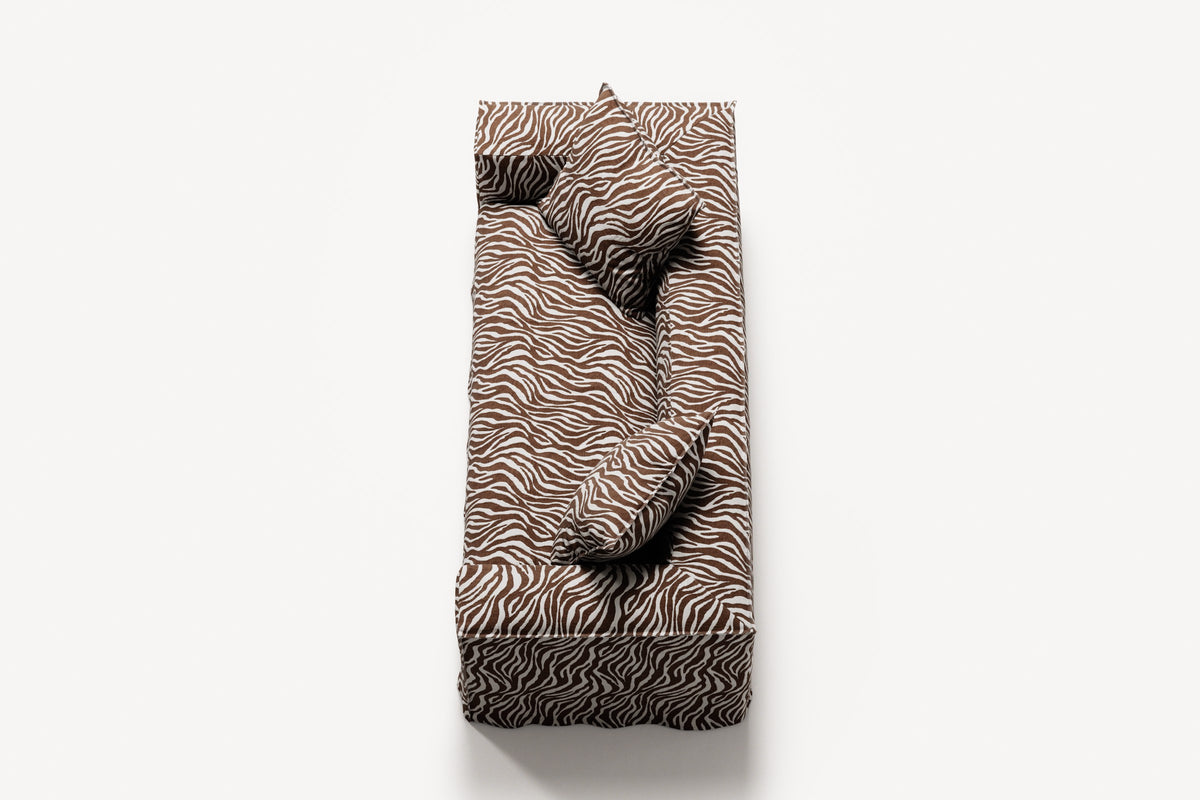 NOMAD - 2 Seat - Chenille Jacquard Zebra Brown White
