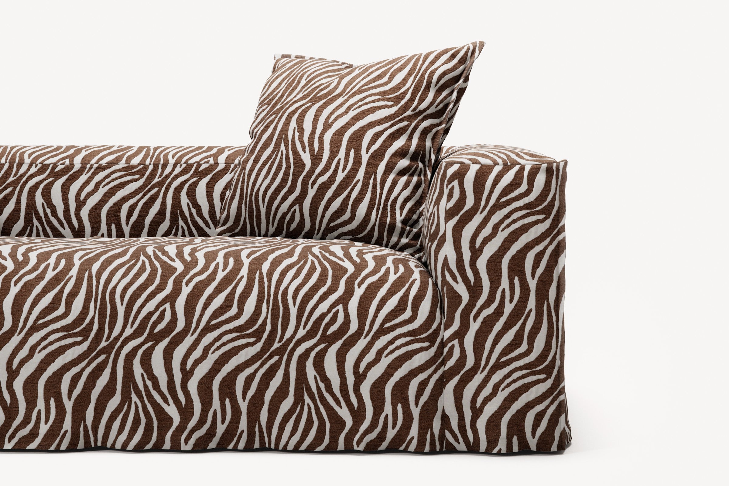NOMAD - 2 Seat - Chenille Jacquard Zebra Brown White