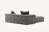 NOMAD - 2 Seater with Pouf - Chenille Jacquard Zebra Black White