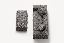NOMAD - 2 Seater with Pouf - Chenille Jacquard Zebra Black White