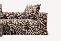 NOMAD - 2 Seater with Pouf - Chenille Jacquard Zebra Brown White
