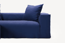NOMAD - 2 Seater with Pouf - Brushed Cotton Dark Blue