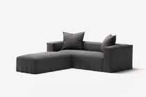 NOMAD - 2 Seater with Pouf - Brushed Cotton Dark Gray