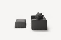 NOMAD - 2 Seater with Pouf - Brushed Cotton Dark Gray
