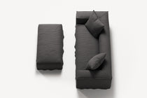NOMAD - 2 Seater with Pouf - Brushed Cotton Dark Gray