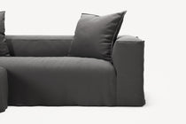 NOMAD - 2 Seater with Pouf - Brushed Cotton Dark Gray