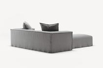 NOMAD - 2 Seater with Pouf - Brushed Cotton Light Gray